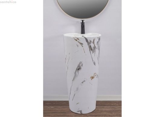 Раковина напольная Rea Blanka Marble 46 см белый/мрамор REA-U8704