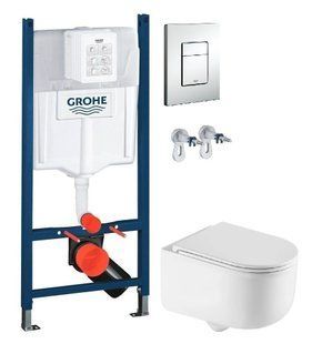 Инсталляция Grohe Rapid SL 38772001 3 в 1 + Унитаз подвесной Qtap Taurus Ultra Quiet белый глянцевый QT2433084EUQW с сиденьям Soft Close