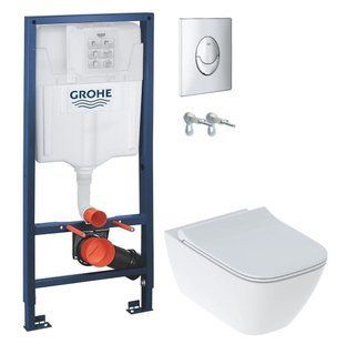 Инсталляция Grohe Rapid SL 38721001 3 в 1 + Унитаз подвесной Geberit Smyle Square 500.685.01.1 с сиденьем Soft Close