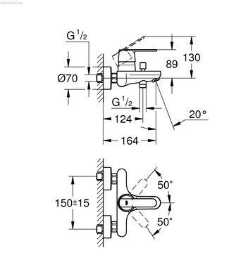 Змішувач для ванни Grohe QuickFix Get 32887000