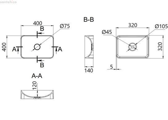 Раковина накладная Qtap Kolibri 40 см QT10116303W