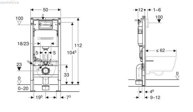 Инсталляция Geberit Duofix 458.103.00.1 с клавишей Delta50 хром глянцевый + Унитаз подвесной Koer TB-0101 Smart KR6117 с электронным управлением