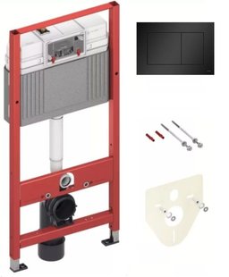 Інсталяція для унітазу Tece Base 9400414 з чорною матовою клавішею