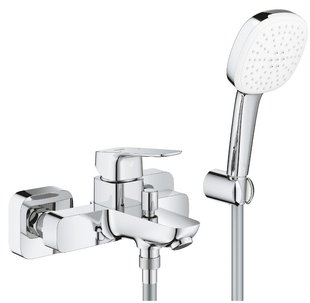 Смеситель для ванны Grohe Cubeo хром 1018140000 с душевым гарнитуром