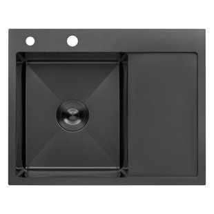 Кухонная мойка Kroner KRP Schwarze-6350LHM PVD (3,0/1,0 мм) CV031322