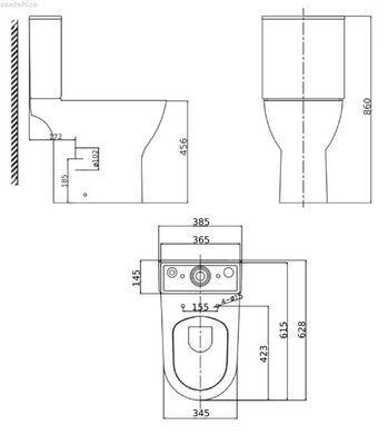 Унитаз напольный Imprese Vyskov New Rimless c06206703 с бачком и сиденьям Soft Close