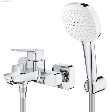 Змішувач для ванни Grohe Cubeo хром 1018140000 з душовим гарнітуром