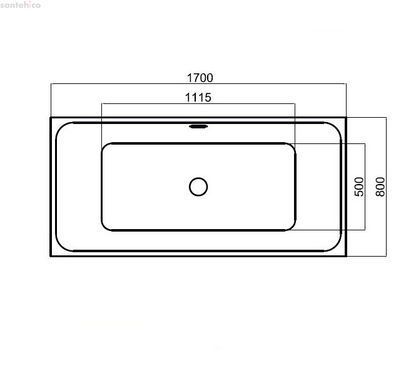 Ванна акрилова окремостояча Dusel 170x80 белая DU108