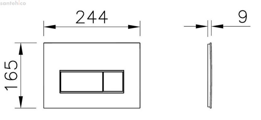 Клавиша смыва VitrA Root Square Flush хром глянцевый 88-740-2380UKR