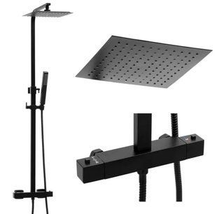 Душова система з термостатом Yoka Gira 25 чорний матовий BP.GIRA-THERM-25-BLK