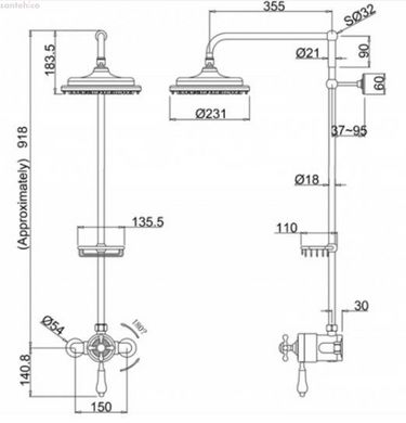 Термостатическая душевая система Burlington H5-CL
