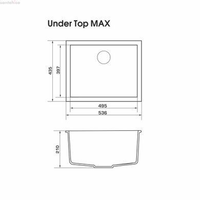 Мийка UNDER TOP MAX gris (535*435mm.) 3008