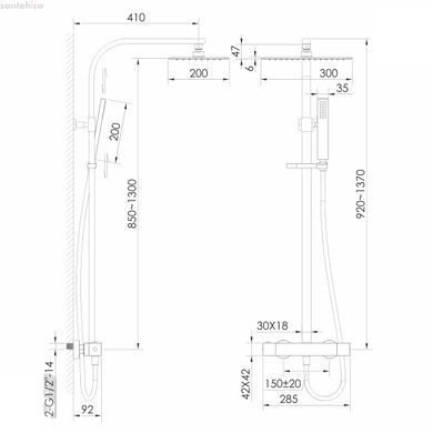 Душевая система с термостатом Imprese Grafiky черный никель ZMK0424070480
