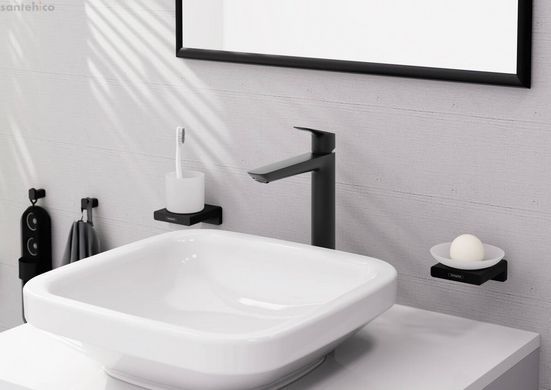 Смеситель для раковины Hansgrohe Logis черный матовый 71257670 с донным клапаном