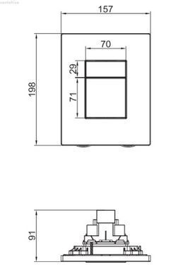 Клавиша смыва KOER KT-0607-07 графит KR5345