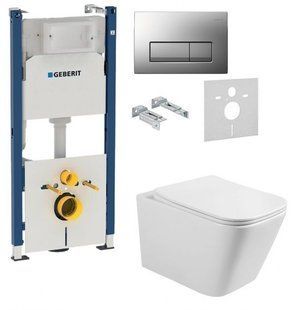 Инсталляция Geberit Duofix 458.178.46.1 4 в 1 + Унитаз подвесной Volle Libra Rimless с сидением Slim Soft Close 13-41-160S