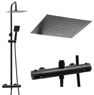 Душевая система с термостатом Yoka Flova 25 черный матовый BP.FLOVA THERM 25 BLK