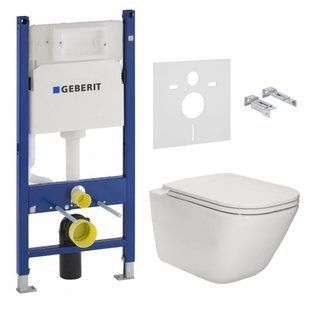 Инсталляция Geberit Duofix 3 в 1 458.126.00.1 + Унитаз подвесной Roca Gap Clean Rim с сидением Soft Close Slim A34H470000