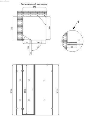 Душова кабіна Qtap Capricoin 90x90 (Профіль - чорний, скло - прозоре) BLA1099SC6