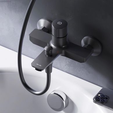 Смеситель для ванны Am.Pm X-Joy TouchReel черный матовый F85A10522