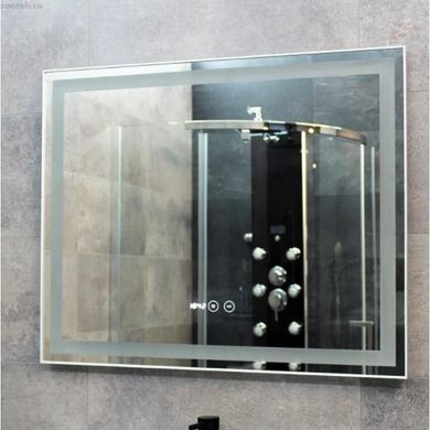 Зеркало Dusel DE-M0061S1 Silver 75х100 см с часами