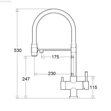 Змішувач для кухні Fabiano FKM 3143 Black Steel pvd-графіт 8231.403.1149 під фільтровану воду