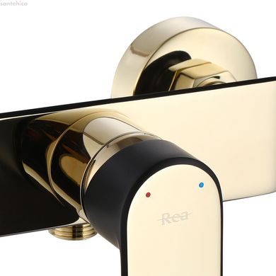 Змішувач для ванни REA BLOOM BLACK GOLD чорний/золото настінний REA-B9938