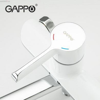 Змішувач для ванни GAPPO G2203-8, білий/хром