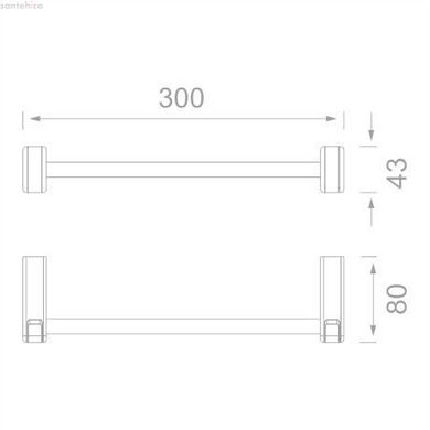 Тримач для рушників 30 см Yacore Fab (ABS білий), F3004WC