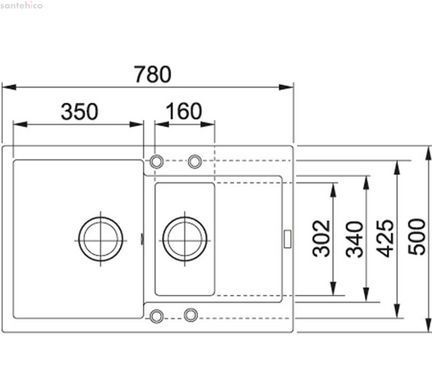 Кухонна мийка з сифоном граніт MRG 651-78 сірий камінь Franke 114.0565.124