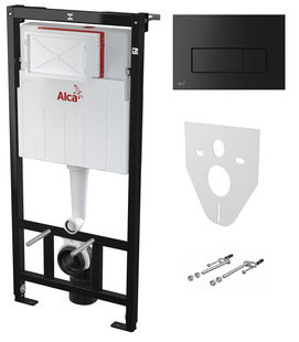 Инсталляция для унитаза Alcaplast AM101/1120 с черной матовой клавишей M578