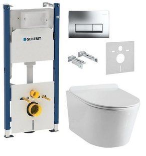 Инсталляция Geberit Duofix 458.178.21.1 4 в 1 + Унитаз подвесной ASIGNATURA Simple Bend 37832805 с сиденьем Soft Close