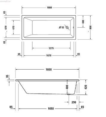 Ванна акрилова Duravit No.1 180х80 700491000000000