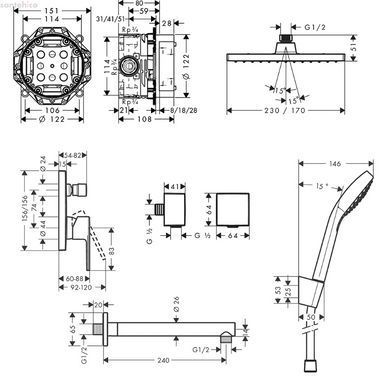Душевая система скрытого монтажа Hansgrohe Vernis Shape хром71281000