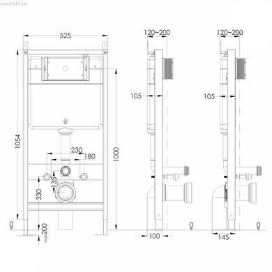 Інсталяція для унітазу Volle Maser Evo Sensor 2220.010305 з білою сенсорною клавішею