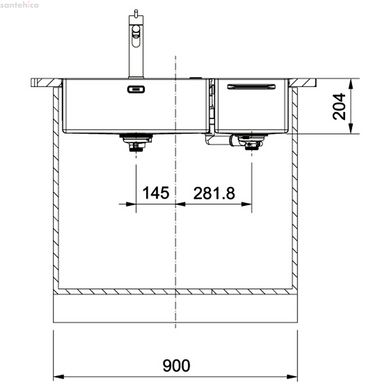 Кухонная мойка Franke BWX 220-54-27 TL WCR (127.0538.260) малая чаша слева нержавеющая сталь - монтаж врезной или в уровень со столешницей - полированная