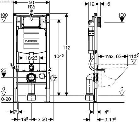 Инсталляция Geberit Duofix Sigma 111.300.00.5 + Унитаз подвесной Koer TB-0101 Smart KR6117 с электронным управлением