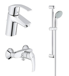 Набір змішувачів Grohe Eurosmart 3 в 1 хром 123576