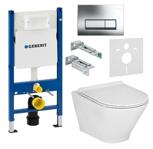 Инсталляция Geberit Duofix 458.178.21.1 + Унитаз подвесной Roca Gap Round Rimless A34H0N8000 с сидением Soft Close