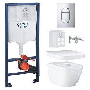 Комплект инсталляция Grohe Rapid SL 39504000 + унитаз подвесной Grohe EURO CERAMIC 39206000 с кришкой Soft Close 39330001