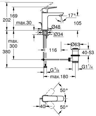 Смеситель для раковины Grohe Cubeo черный матовый 1017492430