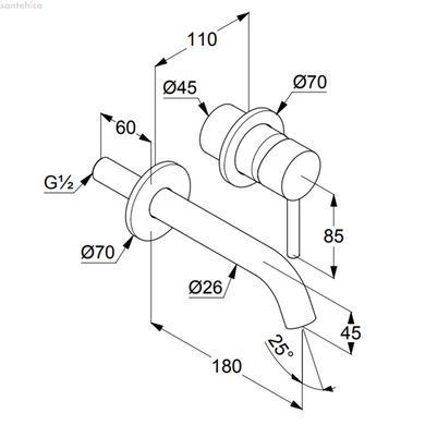 Смеситель для раковины Kludi Bozz брашированное золото 38244N076