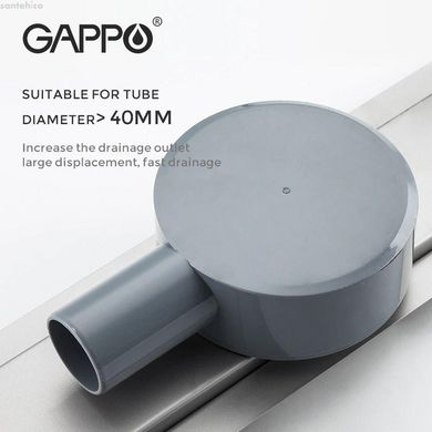Трап для душа под плитку GAPPO G85007-4, 70х500 мм, нержавеющая сталь.