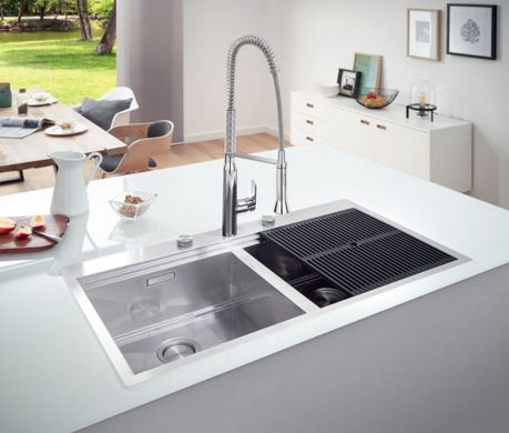 Кухонна мийка з нержавіючої сталі Grohe K800 31585SD0 матова + Змішувач для кухні Grohe Concetto DN 32663DC3