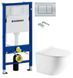 Инсталляция Geberit Duofix 458.103.00.1 с клавишей Delta30 хром матовый + Унитаз подвесной Koller Pool Round RN-0490-RW с сиденьем Soft Close